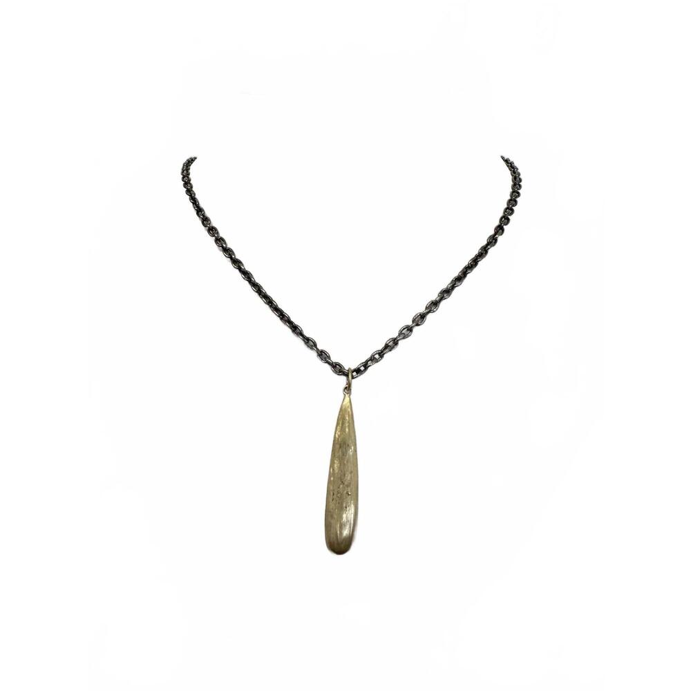 NEW LISA ZIFF DESIGNS 10k icicle pendant necklace with rho chain in gold